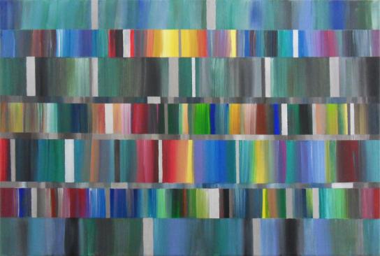 10 Stripes (2020), acrylic on canvas, 60 x 40 cm, private collection