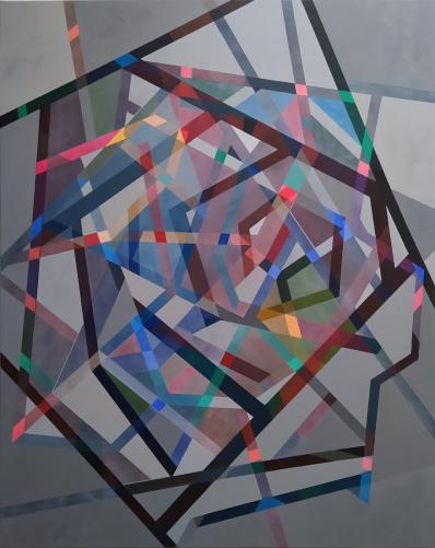 Construction V (2022), acrylic on canvas, 100 x 120 cm