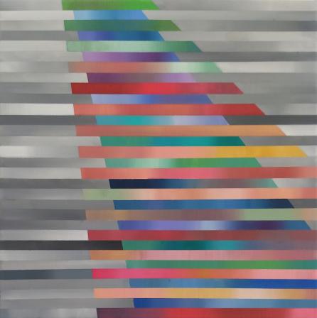 81 Stripes (2022), acrylic on canvas, 30 x 30 cm