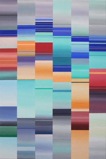 Neon Sounds, Acryl auf Leinwand, 40 x 60 cm, 2023